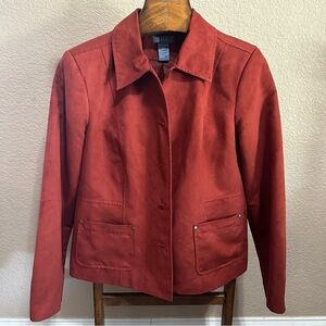 Koret women's burnt orange blazer jacket size 12 lined fall
